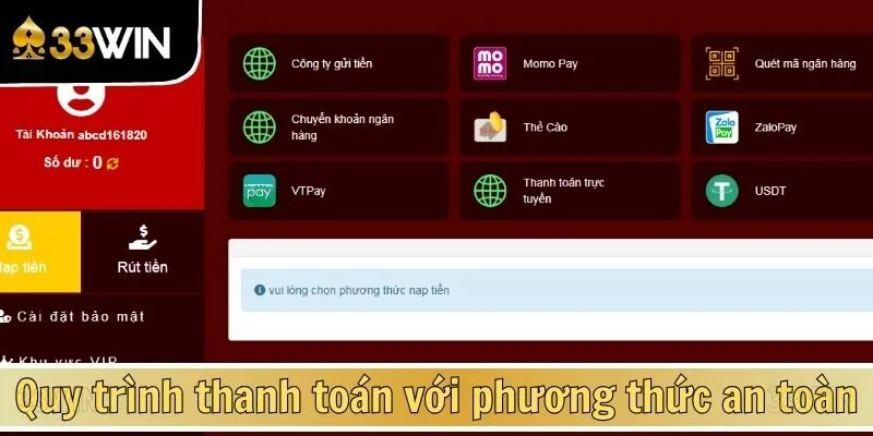 Quy trình thanh toán với phương thức an toàn